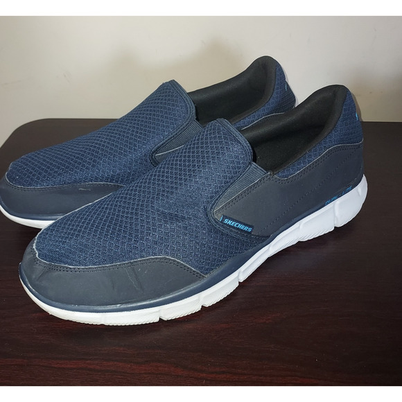 Skechers Mens Slip On Sneakers 12M Mesh Shoes Equalizer Persistent Comfort Navy - Picture 1 of 16